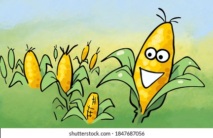 Illustration du champ de maïs de l'Iowa 