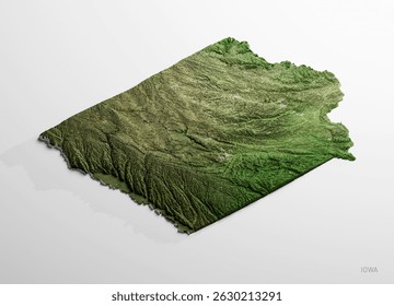 Iowa Perspectiva 3D Mapa de Imagen Satelital