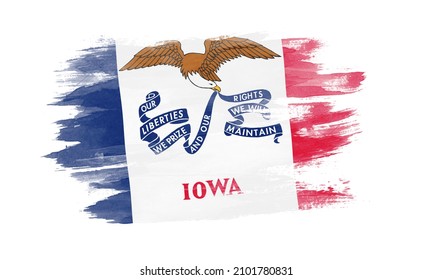 Iowa State Flag Brush Stroke, Iowa Flag Background