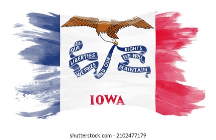 Iowa State Flag Brush Stroke, Iowa Flag Background