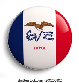 Iowa State Flag Isolated Icon.