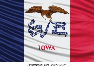 Iowa State Flag Wave Close Up, Iowa Flag Background