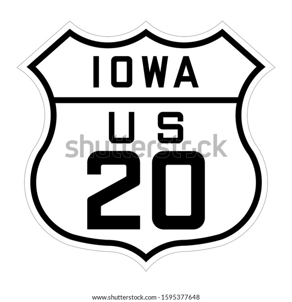 Iowa us route 20\
sign