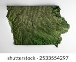 Iowa USA Satellite Image Relief Map