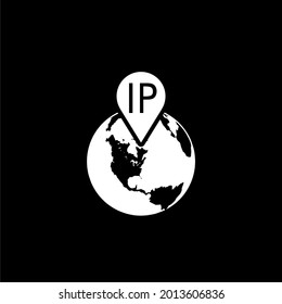 IP Address Icon Isolated On Dark Background