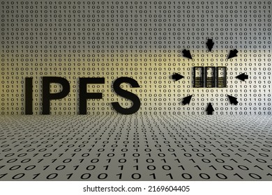 IPFS concept text sunlight 3D illustration
