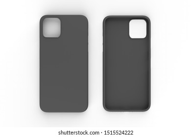 Iphone 11 Or Iphone Max Pro Phone Case On Isolated White Background. Mobile Cover For Montage Or Your Design. 3d Illustration