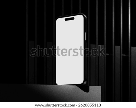 iPhone 16 pro max Smartphone mockup for App and Website UI branding. 3D rendered Illustration. A white blank screen smartphone on a dark Background.