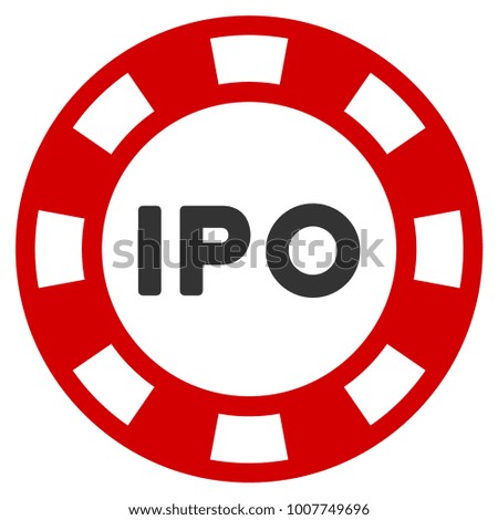 Ipo Token flat raster illustration. An isolated icon on a white background.