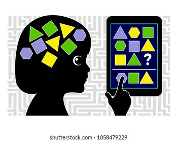 IQ Testing Apps for Kids. Educational software for smartphone or computer to check the mental performance of children