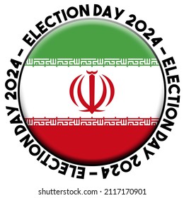 Iran Election Day 2024 Circular Flag Concept - 3D Illustration