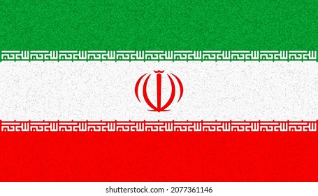 Iran  Flag. IR Government Symbol. Gov Nationt Banner Of Capital  Tehran  City. Iran  Patriotism Banner. Independence IRN Logo. Flag With Art Sponge Effect. 2D Image