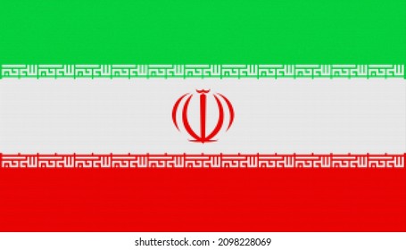 Iran  Flag. IR National Goverment Symbol. State Banner Of Capital  Tehran  City. Iran  Patriotism Logo. Nation Independence Day IRN. Flag With Colored Tiles Texture. 2D Image