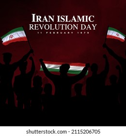 Iran Islamic revolution day 11 february. Greeting card, illustration