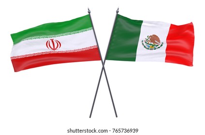 Iran Mexico Two Crossed Flags Isolated Stock Illustration 765736939 ...