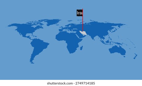 Iran and UAE map highlighted on world map 0105 is a digital illustration graphic image suitable for design projects, presentations, marketing visuals, websites, print layouts and other creative visual uses.