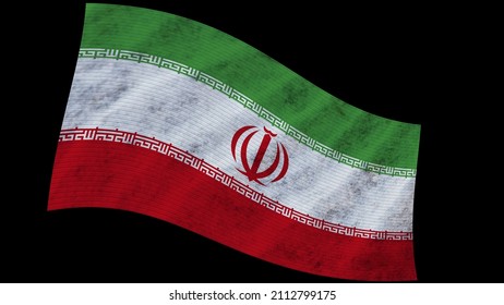 Iran Wavy Fabric Flag – 3D Illustration