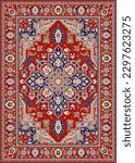 Iranian carpet pattern: can be woven by carpet weaving machine or by hand.