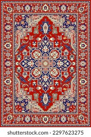 Iranian carpet pattern: can be woven by carpet weaving machine or by hand.