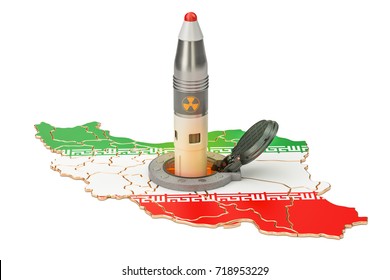 Iranian Missile Launches From Its Underground Silo Launch Facility, 3D Rendering