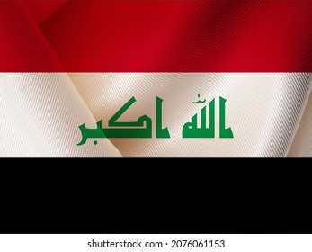 Iraq flag fabric cloth texture as a background.