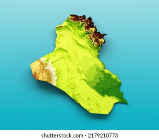 Iraq Map Shaded Relief Color Height Stock Illustration 2179210773 ...