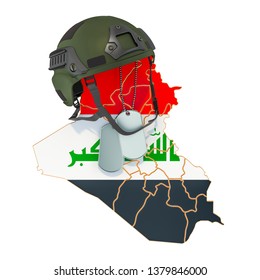 Iraqi Military Force, Army Or War Concept. 3D Rendering Isolated On White Background