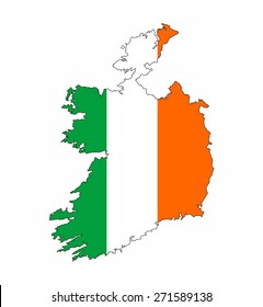 Ireland Country Flag Map Shape National Symbol