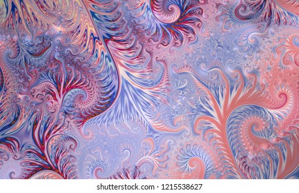 Iridescent Frostwork Psychedelia - Parallel World Visionary Twirls - Abstract Fractal Dreamy Background 
