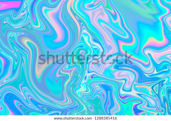 鮮やかなネオンとパステルの色で 虹色に染み込んだマーブルなホログラフィックテクスチャー トリッピーでゆがんだイメージ サイケデリック ヒッピーのスタイル のイラスト素材