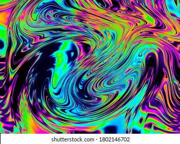 Iridescent Rainbow Psychedelic Swirl Trippy Artwork Abstract Acrylic Background