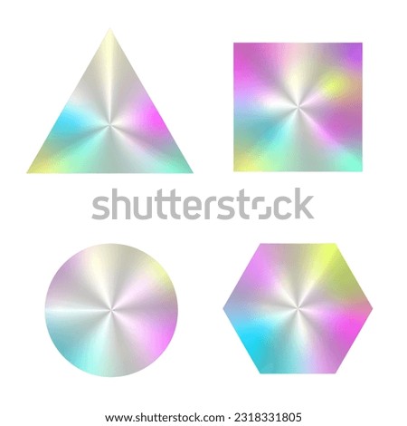 Iridescent Shapes Circle Triangle Square Hexagon