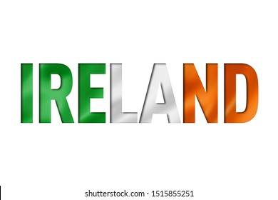 Irish Flag Text Font. Ireland Symbol Background