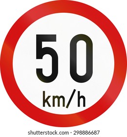 Irish Traffic Sign Restricting Speed 50 Stock Illustration 298886687 ...