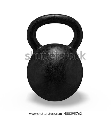 Iron kettlebell 3d rendering