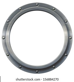 Iron porthole that can be imaged with any photo, illustration or text.