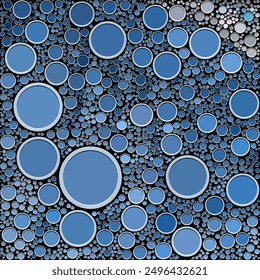 irregular blue and white bubble background 