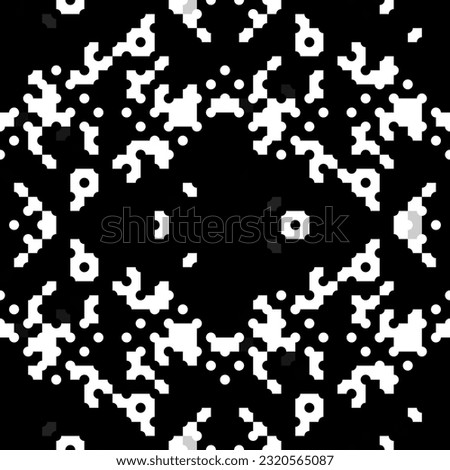 Irregular pixel seamless pattern. Geometric retro design in monochrome retro style for digital background. 