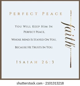 Isaiah Scripture Bible Passage Perfect Peace 26:3