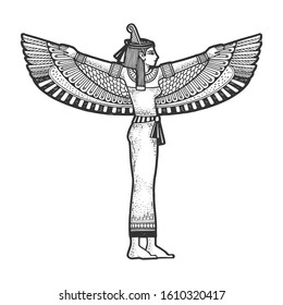 Isis Ancient Egyptian Mother Goddess Sketch Stock Illustration 1610320417