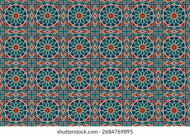 Islamic Radial Mosaic Tile Pattern