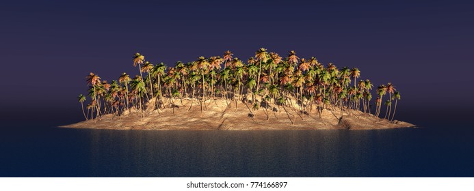 Island with palms
Computer generated 3D illustration