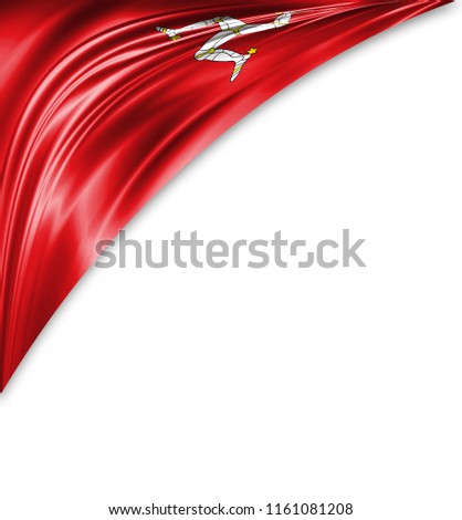 isle man flag silk copyspace your stock illustration 1161081208