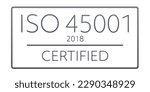 Iso 45001:2018  - ISO Norm Certified Symbol 