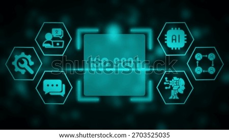 ISO 9001 certification quality management system icons and abstr