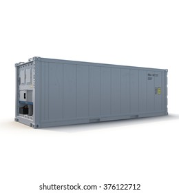 ISO Refrigerated Container Isolated On White Background