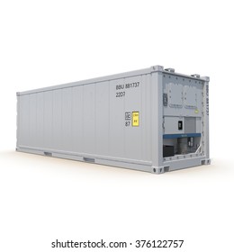 ISO Refrigerated Container Isolated On White Background