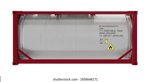 ISO Tank Container 3D Illustration On White Background