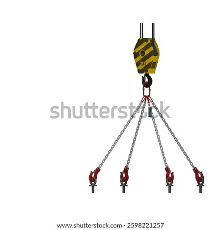 Isolate chain block with chain sling on white background