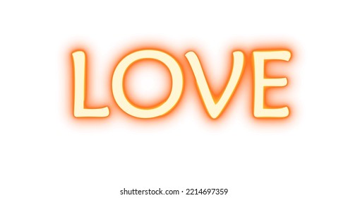 Isolate Love Font, With Fiery Effect, Gentle Fiery Word Love, Burning Letters For Editing.